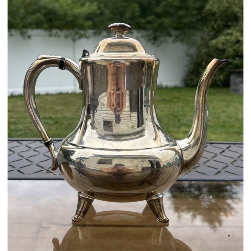 Vintage 1881 Rogers Croydon Silver Plated Tea Pot Tarnished
